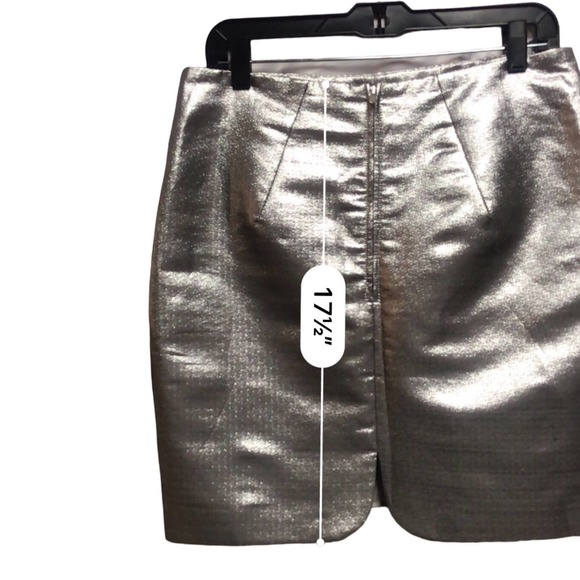 H&M Silver Metallic Skirt with Pockets Size 12 - Picture 9 of 15